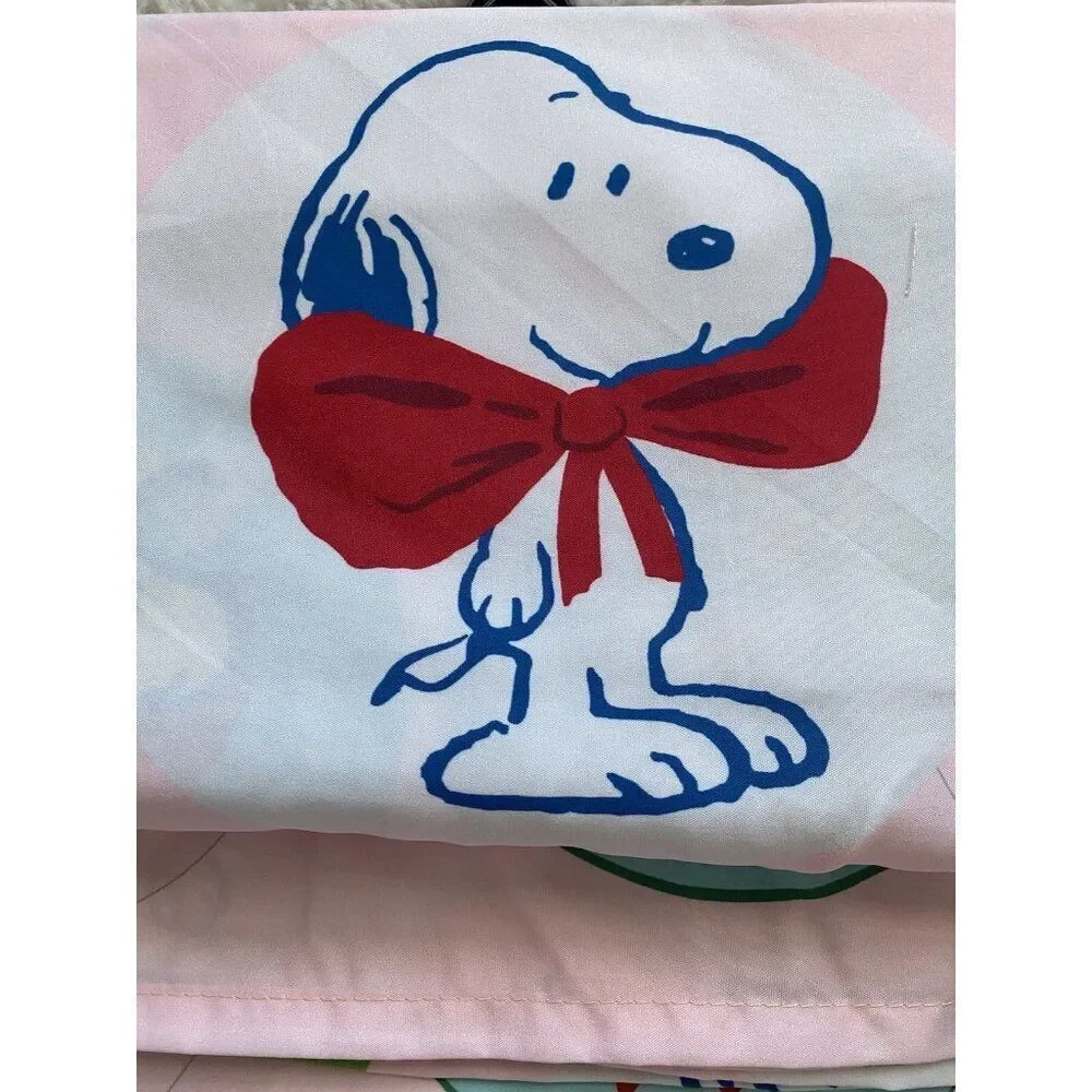 Peanuts Snoopy Woodstock Christmas Ornaments‎ Fabric Shower Curtain 72X72” Pink